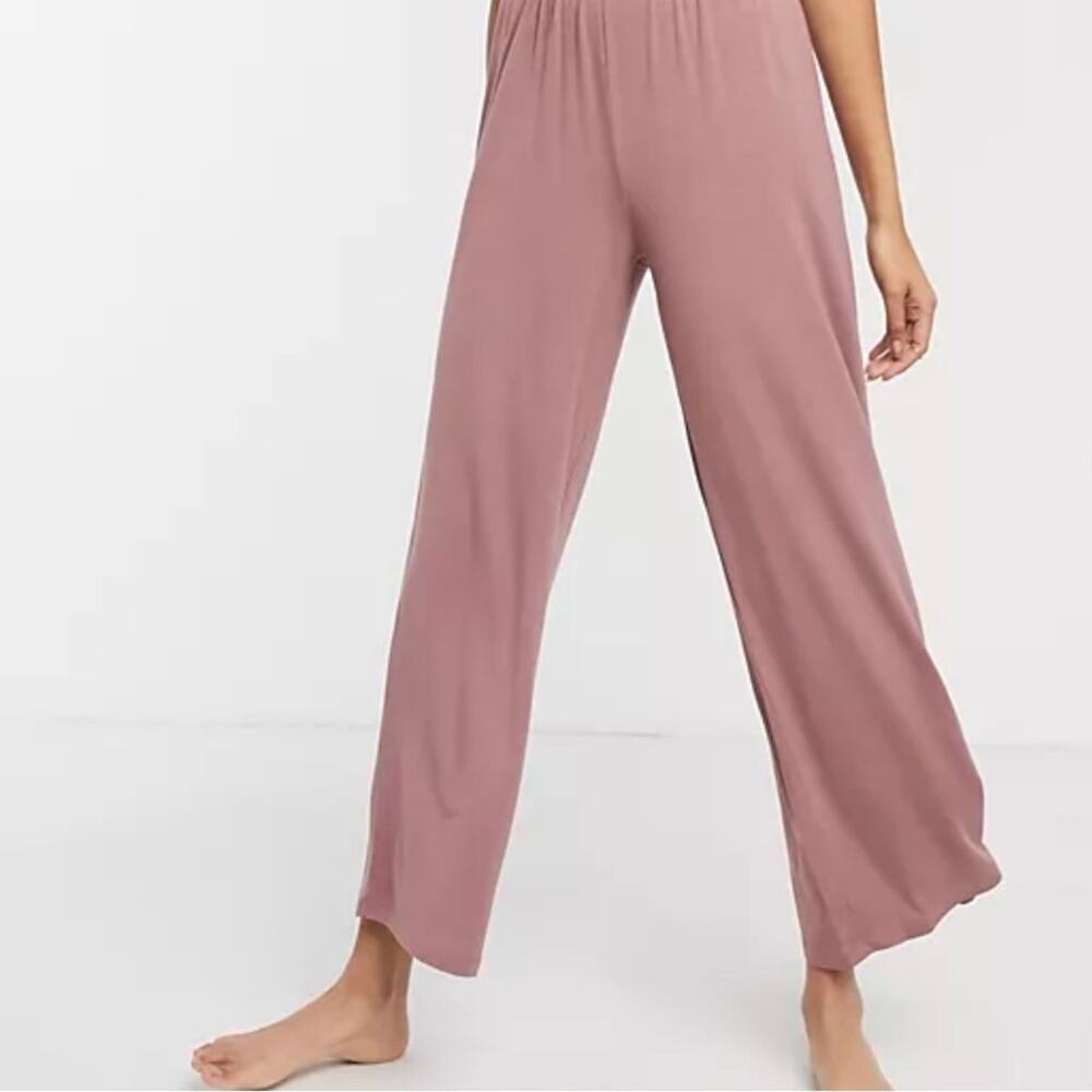 JOLT • Rose Pink Ballerina Pink Side Slit Cropped Pull On Palazzo Pants